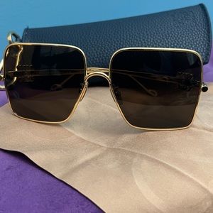 Loewe Gold Rectangular Sunglasses